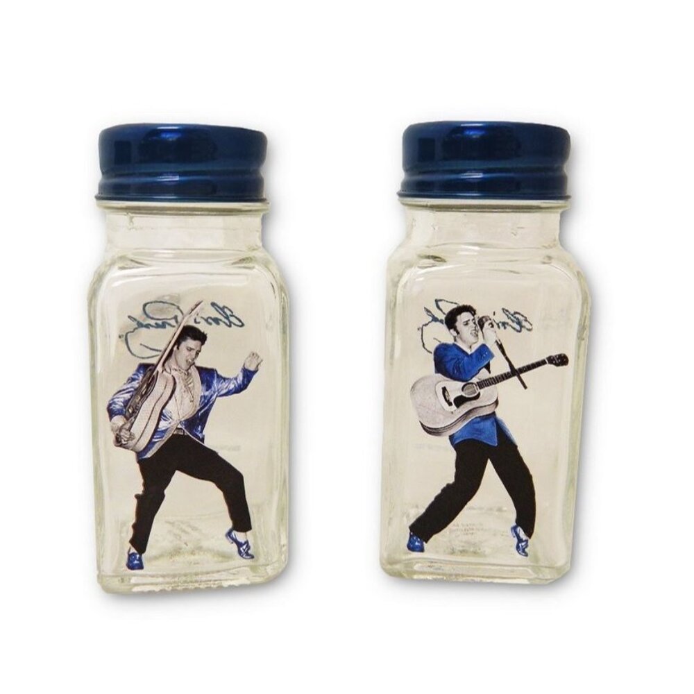 Elvis Presley Salt and Pepper Shakers Blue Suede Shoes Set Kitchen Chef Gift NIP